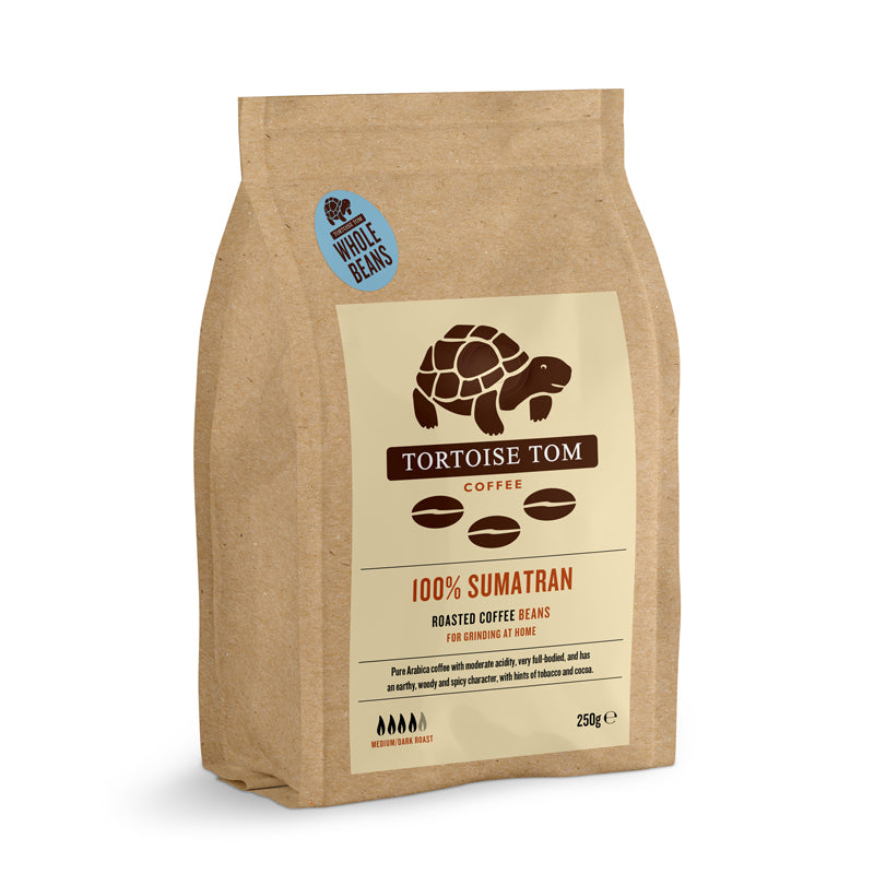 Tortoise Tom 100% Sumatran Whole Bean Coffee 250g